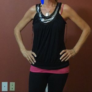 Tank top with sequins